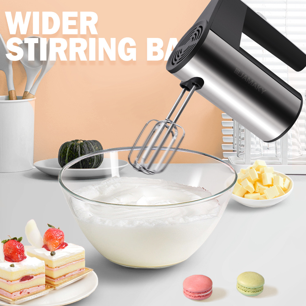 Kitchen And Baking - เครื่องผสมอาหารไฟฟ้าแบบพกพาอเนกประสงค์ เครื่องตีไข่อัตโนมัติ เครื่องผสมครีมและแป้งสำหรับทำเค้ก อุปกรณ์เตรียมอาหารในครัว