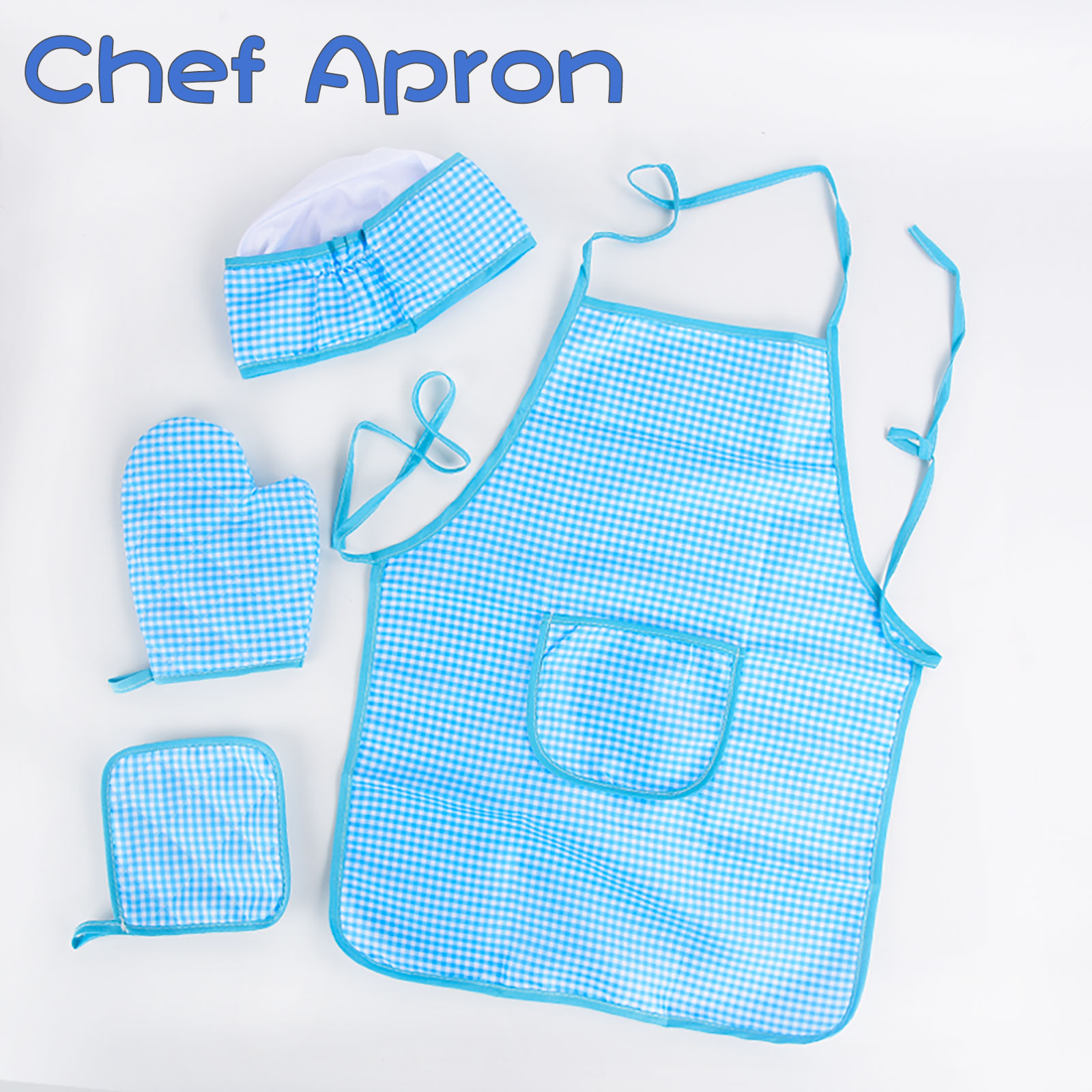 Baking Kitchen Set Up - เล่นบทบาทของครอบครัวแต่งตัวในครัวชุดคุกของเล่นผ้ากันเปื้อนตาหมากรุกอบ