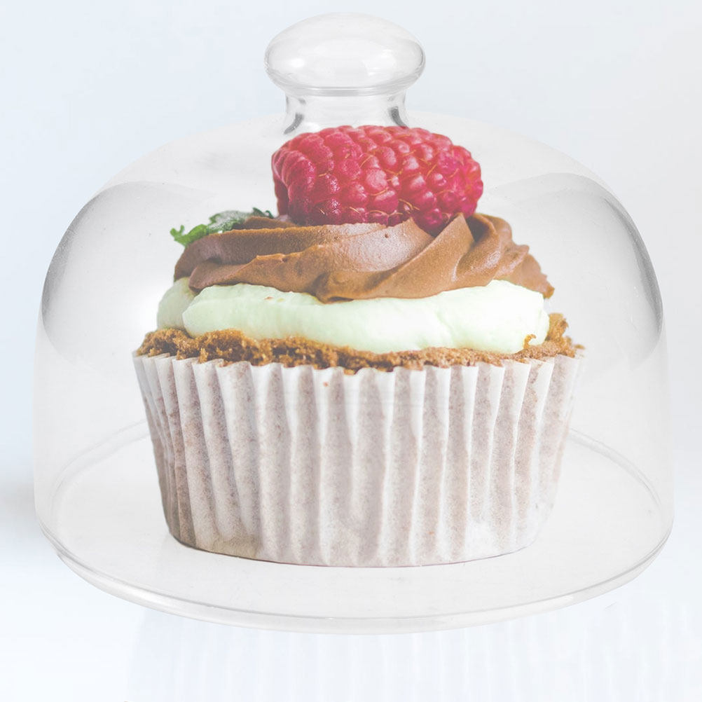 Kitchen Bakery - ฝาครอบอาหารกันฝุ่นแบบใส 2 ชิ้น โดมแก้วใสสำหรับเค้กและขนมอบ ชั้นวางโชว์ป้องกันฝุ่นสำหรับร้านเบเกอรี่และครัว เพื่อรักษาความสดใหม่
