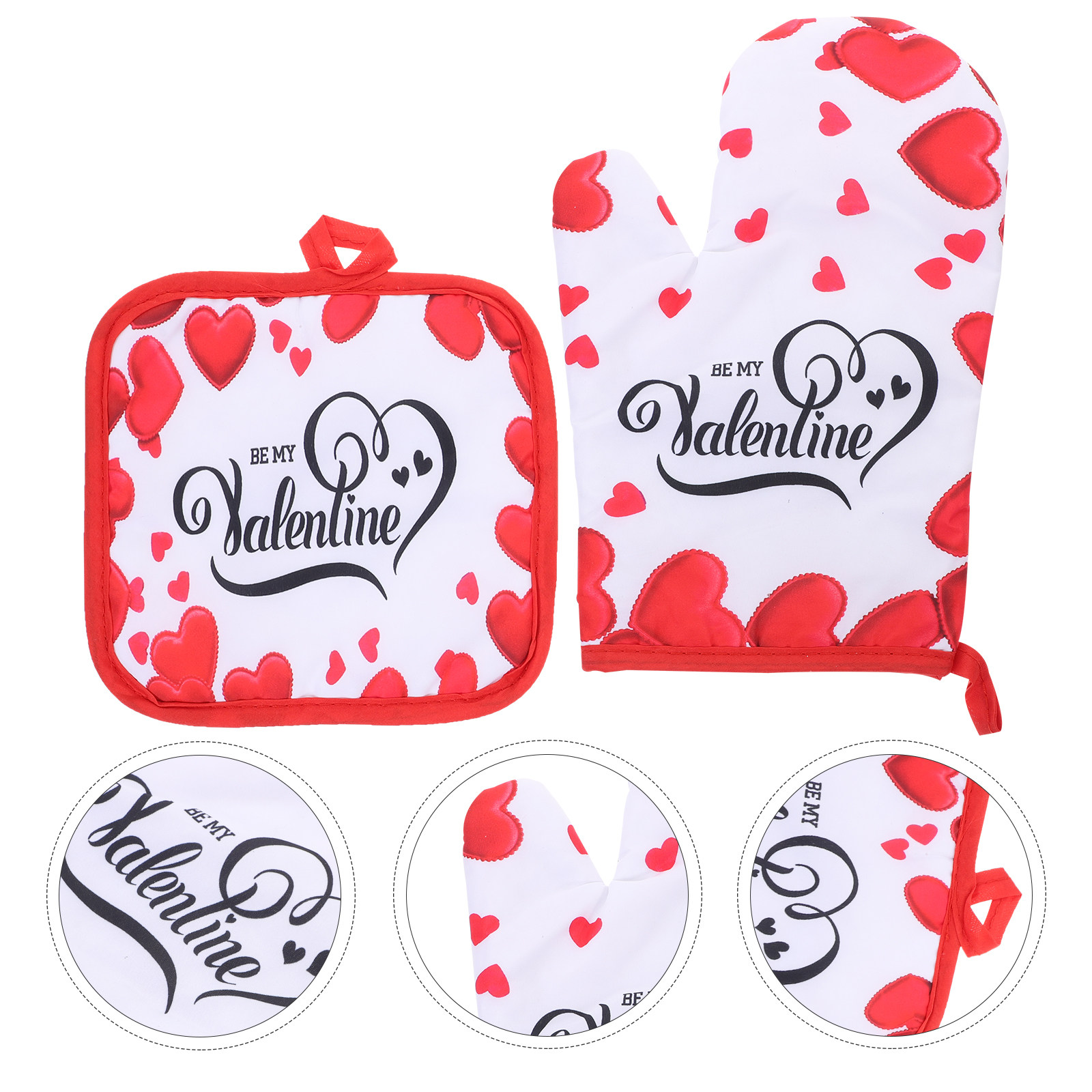 Kitchen Baking Gloves - 1 ชุดถุงมือกันความร้อนสำหรับเตาอบในครัว ถุงมือกันลื่นแบบหนาสำหรับการอบ บาร์บีคิว ไมโครเวฟ ถุงมือป้องกันสำหรับทำอาหาร