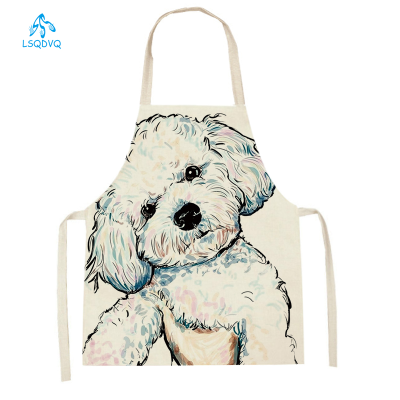 Baking Kitchen Kids - ผ้ากันเปื้อนสำหรับห้องครัวผู้ใหญ่เด็กการ์ตูนสุนัขพิมพ์ลายผ้าลินินทำอาหาร Aprons Home อุปกรณ์ทำความสะอาดเบเกอรี่ Pinafore Delantal