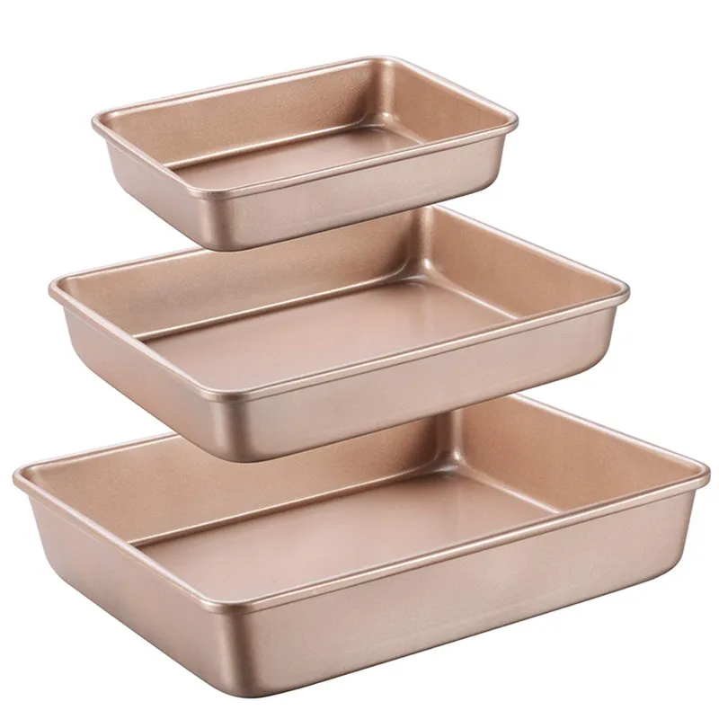Springform Pan Set - Thicken เหล็กคาร์บอน Golden ถาดอบ Nonstick เตาอบเค้กขนมปัง