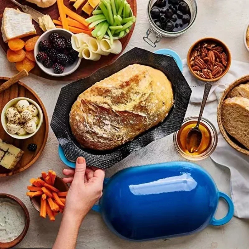 Springform Pan Set - เคลือบเหล็กหล่อภาษาดัชคําเตาอบสําหรับ Sourdough ขนมปังเบเกอรี่ Artisan ขนมปัง Heavy