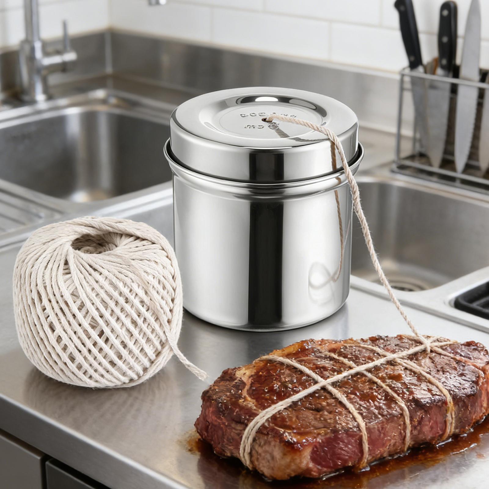 Kitchen Baking Twine - เชือกฝ้ายสำหรับครัว 2 ม้วน พร้อมที่จ่ายเชือกเหล็ก สำหรับทำอาหาร อบ