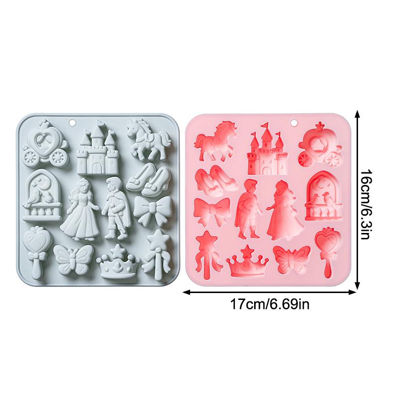Silicone Cake Mold - แม่พิมพ์ซิลิโคนรูปเจ้าชายเจ้าหญิง 12 ช่อง 3 มิติ รูปโบว์
