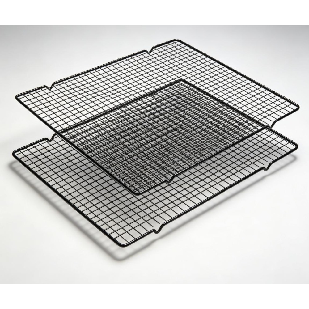 Kitchen Baking Rack - ชุดตะแกรงอบทรงสี่เหลี่ยมผืนผ้าสีดำ ขนาด 10