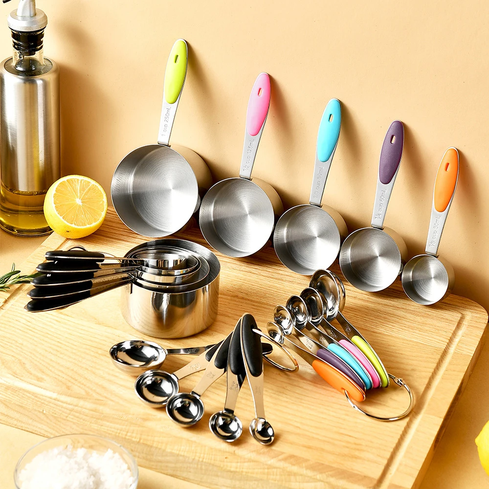 5/10 ชิ้นสแตนเลสวัดถ้วยและช้อน - Kitchen Baking Kit บทวิจารณ์และราคา