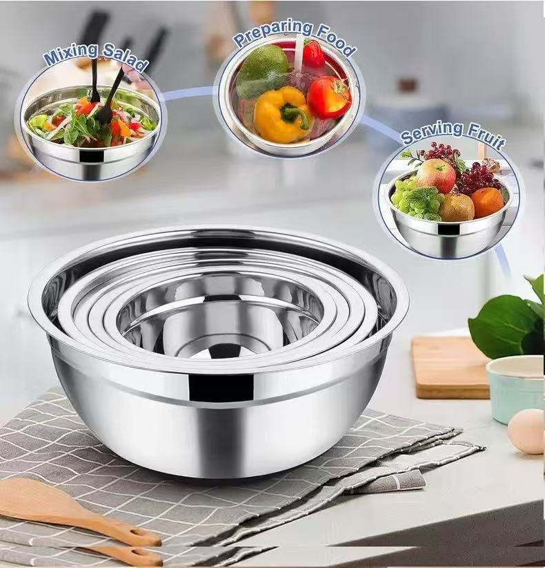 ชุดชามผสมสแตนเลสหนาพร้อมฝาปิด  - Kitchen Baking Kit บทวิจารณ์และราคา
