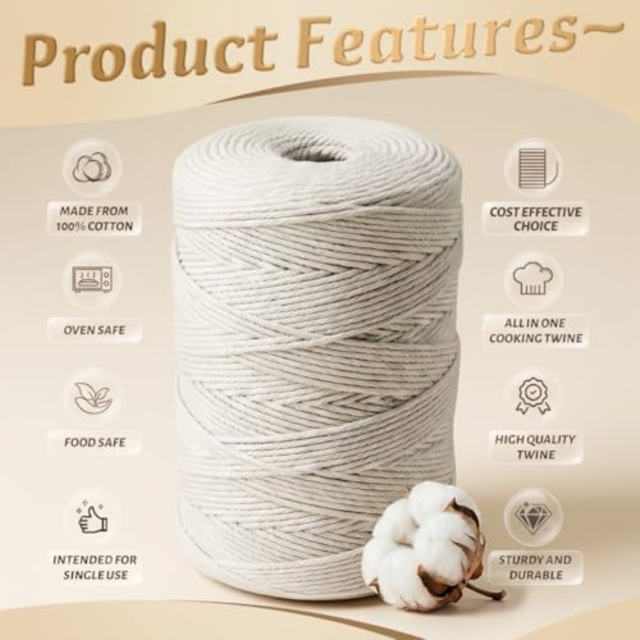 เชือกฝ้ายแท้ 100% ขนาด 2 มม. เ - Kitchen Baking Twine บทวิจารณ์และราคา