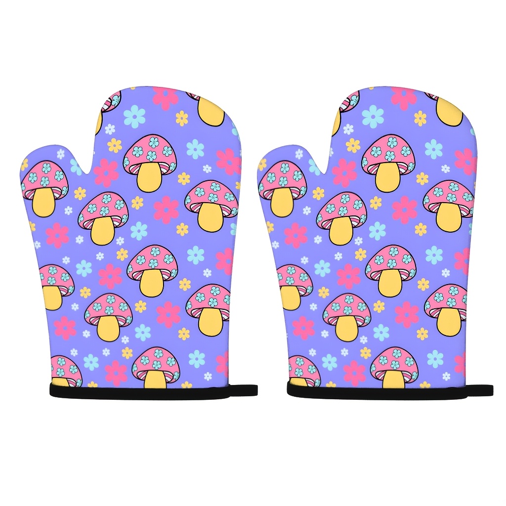 ถุงมือกันความร้อนลายดอกเห็ด ชุ - Kitchen Baking Gloves บทวิจารณ์และราคา