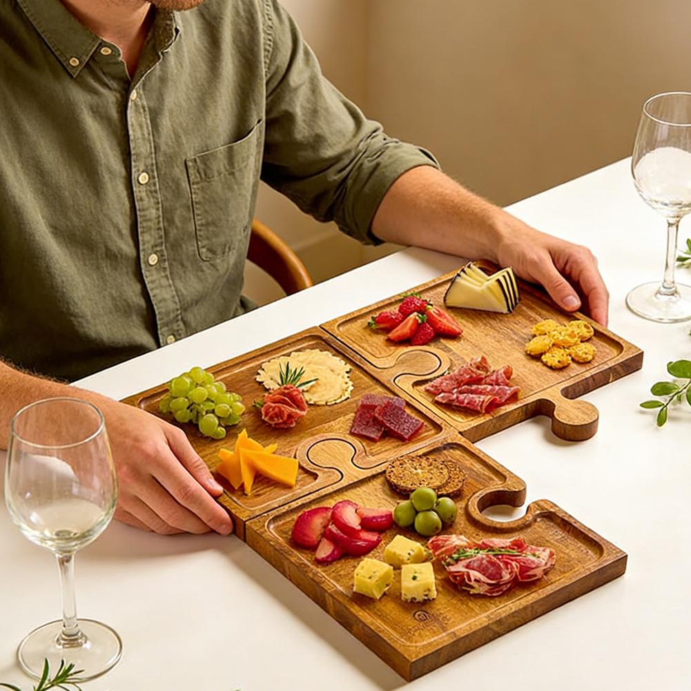 ถาดไม้รูปทรงตัวต่อสำหรับเสิร์ฟ - Kitchen Baking Kit บทวิจารณ์และราคา
