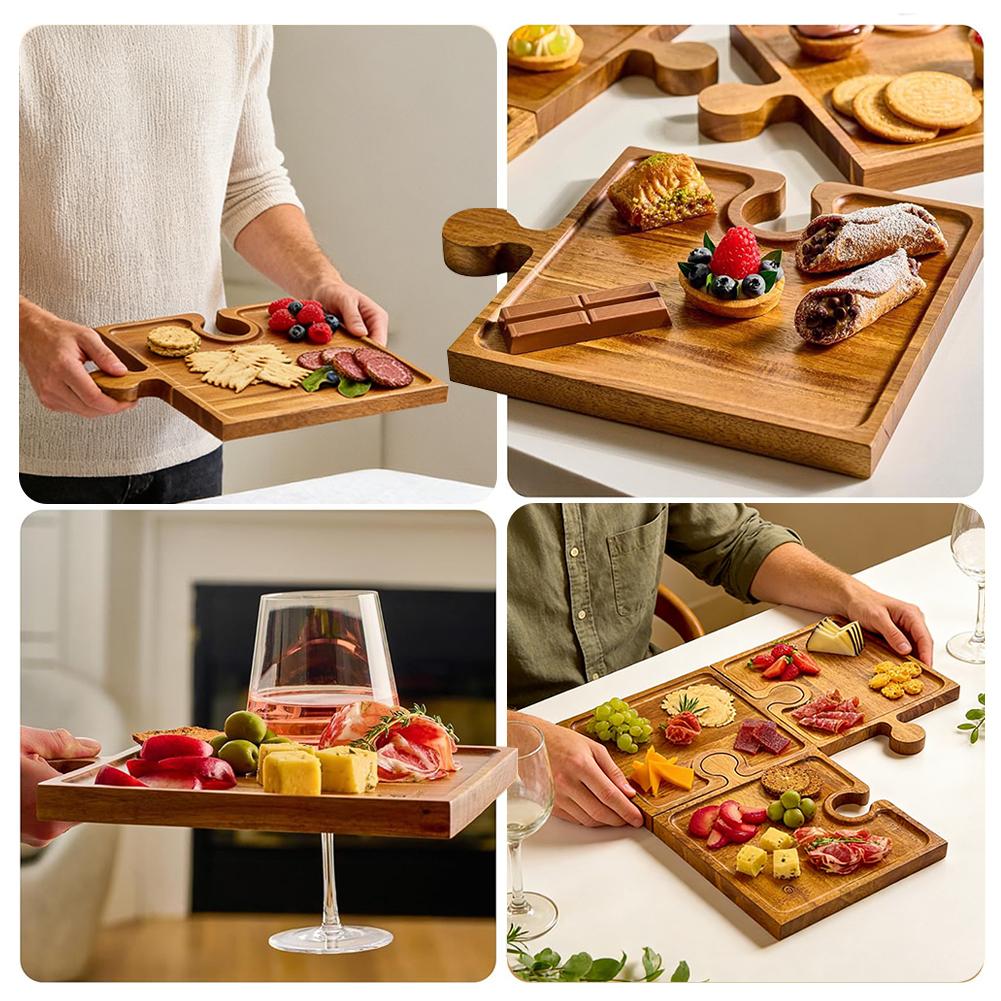ถาดไม้รูปทรงตัวต่อสำหรับเสิร์ฟ - Kitchen Baking Kit บทวิจารณ์และราคา