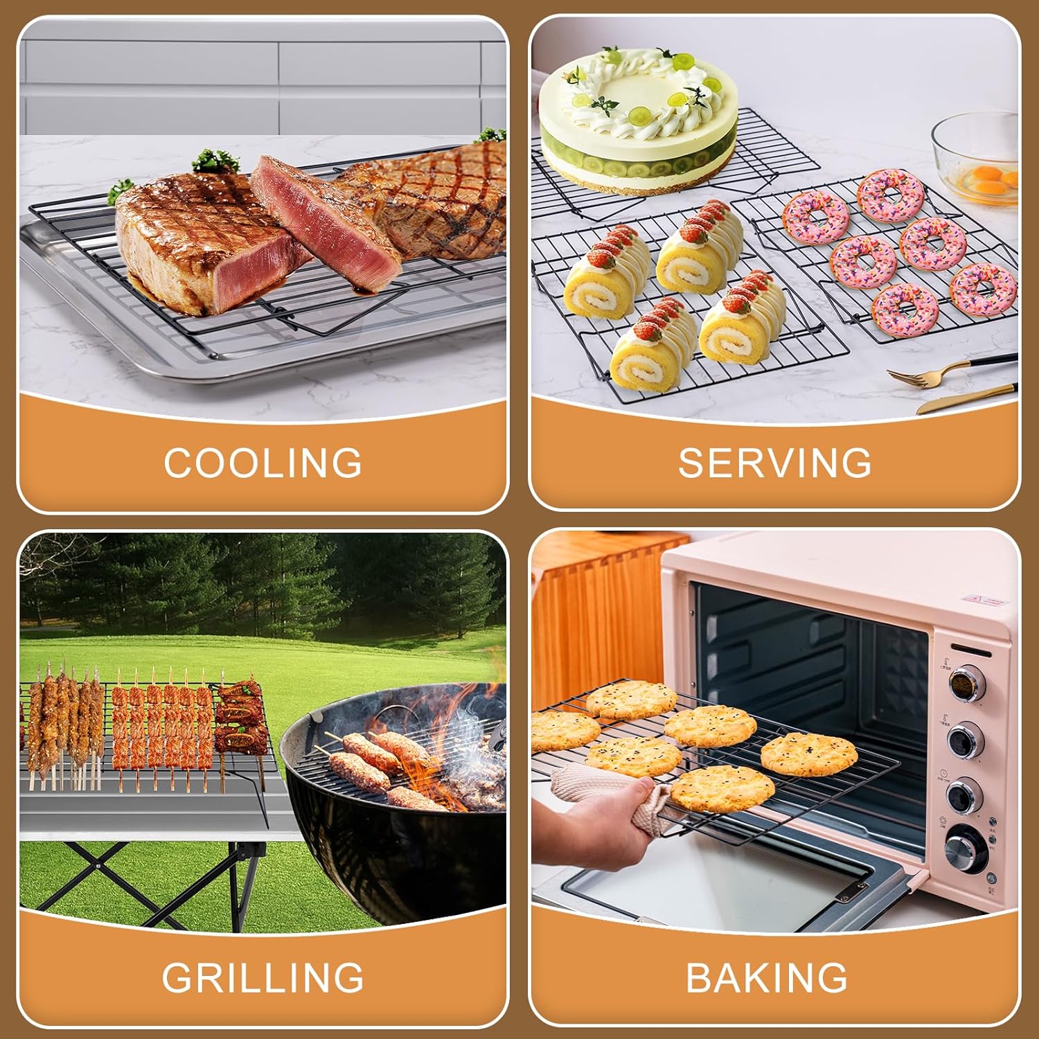 ตะแกรงพักขนม3ชั้นชั้น S ชั้นวา - Kitchen Baking Rack บทวิจารณ์และราคา