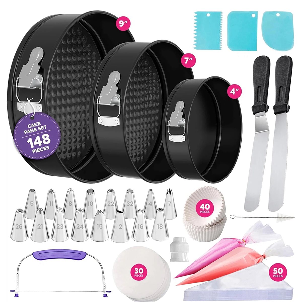 ชุดพิมพ์เค้ก M10K 148 ชิ้น สำห - Springform Pan Set บทวิจารณ์และราคา
