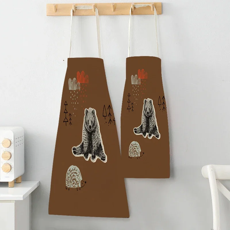 การ์ตูนสัตว์หมีพิมพ์ผ้ากันเปื้ - Baking Kitchen Kids บทวิจารณ์และราคา