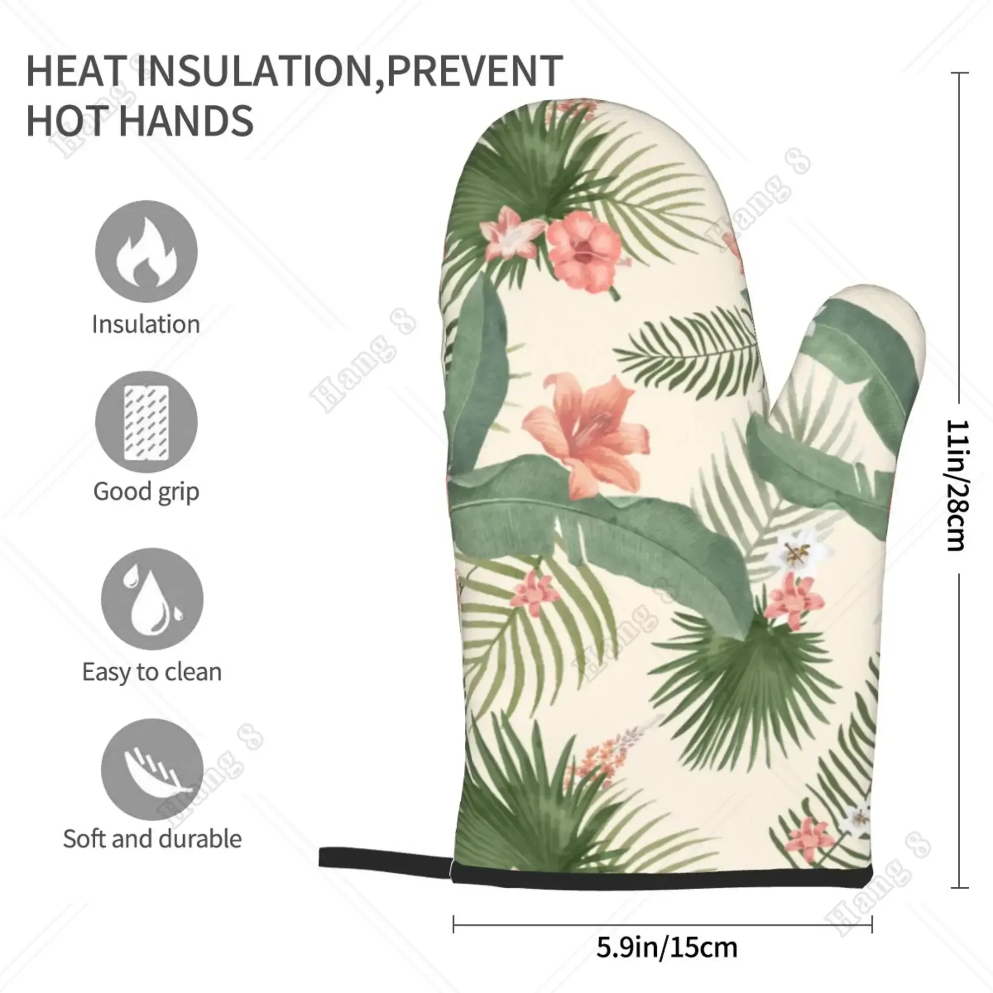 ฮาวาย Hibiscus ดอกไม้ปาล์มเตาอ - Kitchen Baking Gloves บทวิจารณ์และราคา