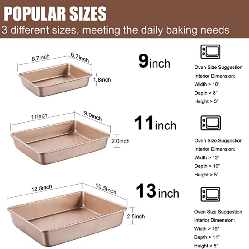 Thicken เหล็กคาร์บอน Golden ถา - Springform Pan Set บทวิจารณ์และราคา