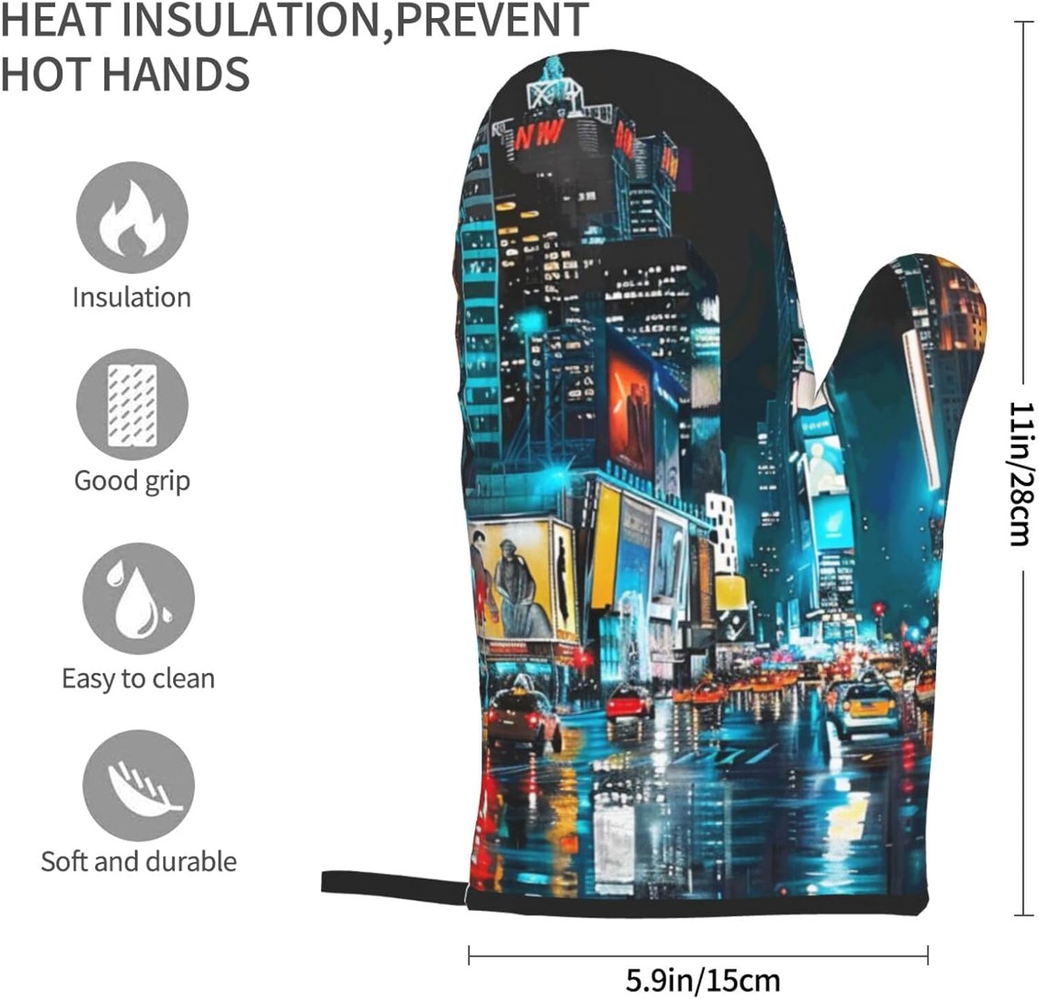 New York Paintings พิมพ์ถุงมือ - Kitchen Baking Gloves บทวิจารณ์และราคา