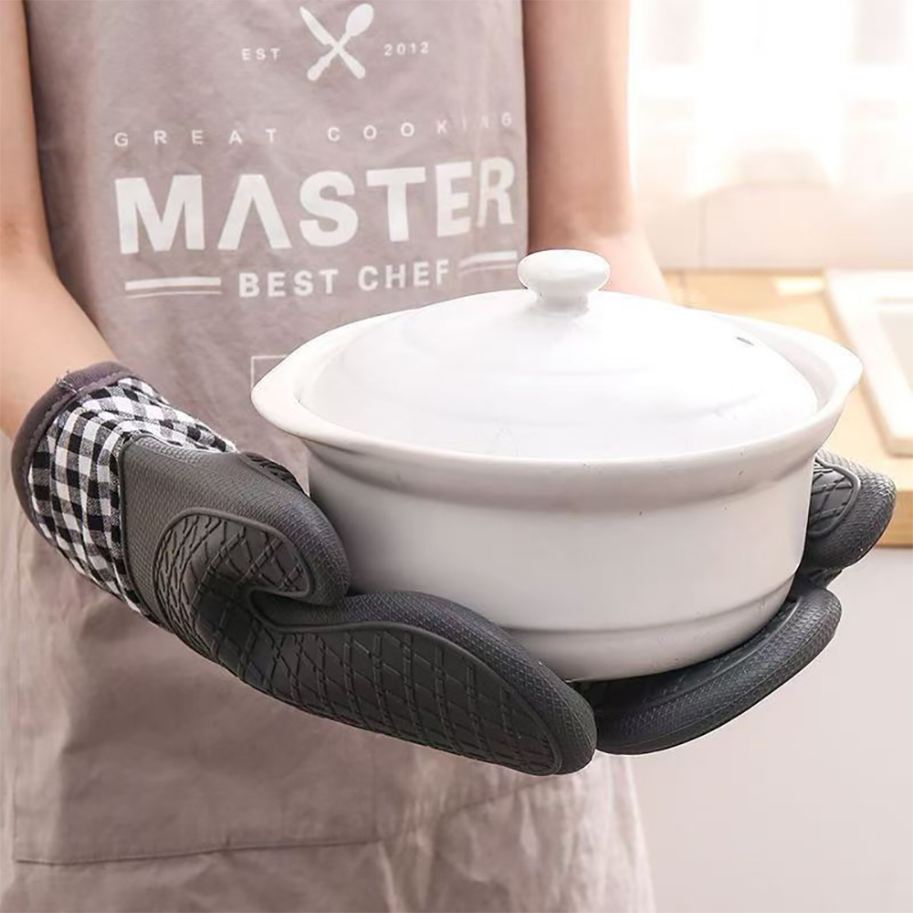 1 ชิ้นถุงมือเตาอบถุงมือซิลิโคน - Kitchen Baking Gloves บทวิจารณ์และราคา