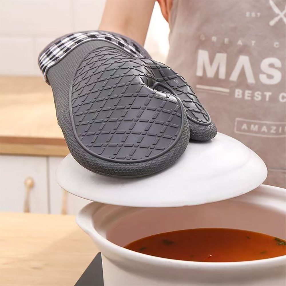 1 ชิ้นถุงมือเตาอบถุงมือซิลิโคน - Kitchen Baking Gloves บทวิจารณ์และราคา